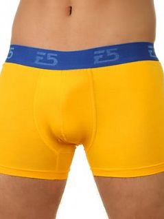 Яркие боксеры на широкой  синей резинке желтого цвета E5 Underwear RT24